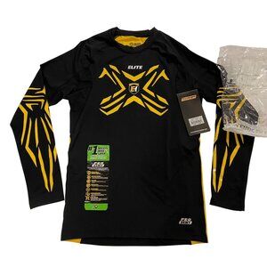 Elite Hockey E1 PremierGold Compression Gel Top junior boy Large Black/Yellow Pr